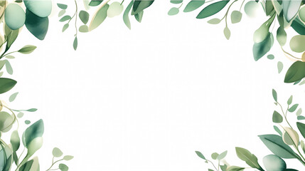 Fototapeta premium Hand painted light leaves decorative background