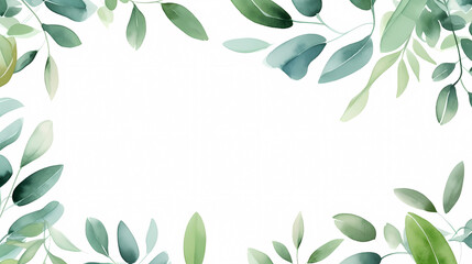 Hand painted light leaves decorative background