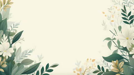 Hand painted light leaves decorative background