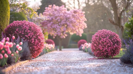 Spring bush shaping and pruning by expert gardener for vibrant garden aesthetics and maintenance.