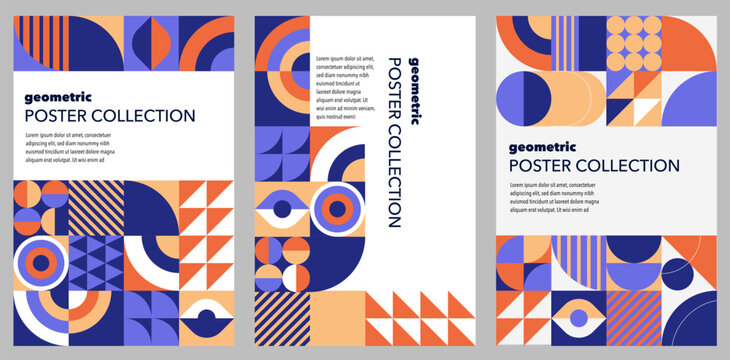 Colorful Abstract Geometric Background. Modern colorful concept poster design. Modular shapes and elements, vector illustration