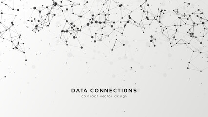 Abstract mesh vector background. Futuristic technology style card. Lines, point, planes in 3d space.