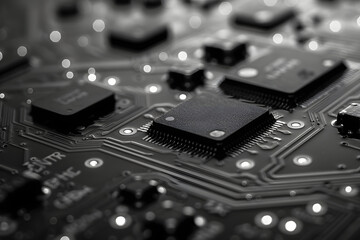 Close Up of a Circuit Board With Multiple Electronic Components