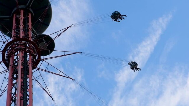 Swing ride in amusement park