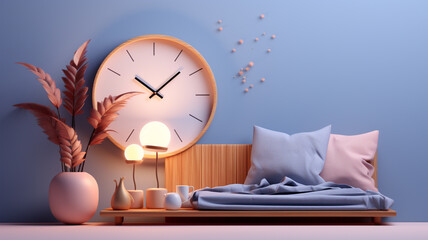 Sleep day, asleep and health problems, insomnia, soft bed time night lazy pillow comfort room, relax melatonin, woman man girl boy, moon star, banner copy space greeting card background.