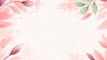 Obraz premium Watercolor floral frame border with green leaves, branches and elements