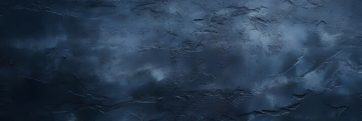 Navy grunge background with scratches dirty blue cement textured wall. Vintage wide long backdrop...