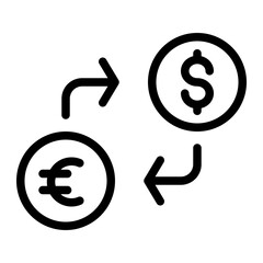 This is the Exchange icon from the Finance icon collection with an Outline style