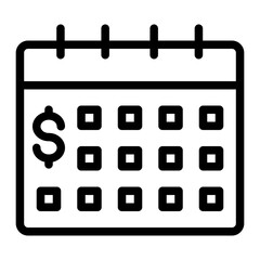 This is the Calendar icon from the Finance icon collection with an Outline style