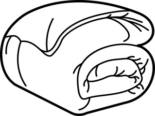 Blanket Outline Vector Illustration