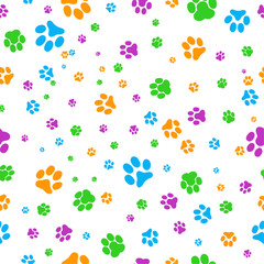 Footprint of cat seamless pattern vector illustration