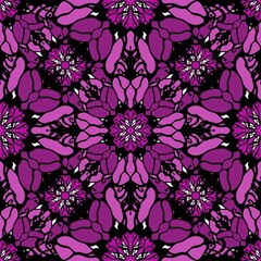 Summer floral print seamless mandala flower pattern for fabrics and wrapping paper and kids clothes textiles