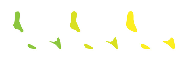 Comoros country black outline and colored country silhouettes in three different levels of smoothness. Simplified maps. Vector icons isolated on white background.