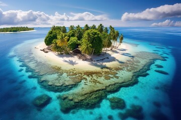Tropical island in the maldives