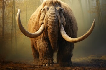 Obraz premium Ancient Prehistoric mammoth old. Nature animal. Generate Ai
