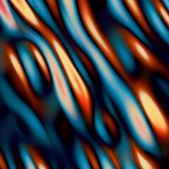 Abstract, fluid and colorful 3D background texture. Modern and contemporary feel. Metallic, iridescent and reflective with shades of blue, orange, red, cyan, yellow