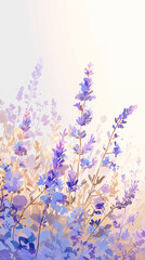 A field of purple lavender in bloom Calmness atmospheric photo footage for TikTok, Instagram,...