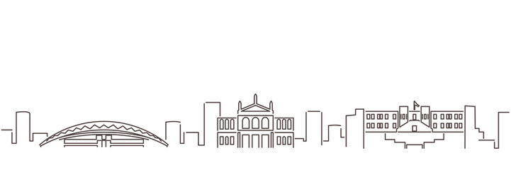 San Jose Costa Rica Dark Line Simple Minimalist Skyline With White Background