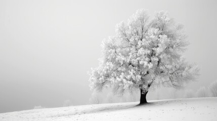 white tree in snow