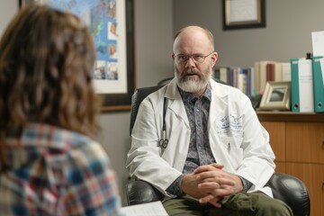 Fototapeta premium Healthcare provider discusses treatment options with patient