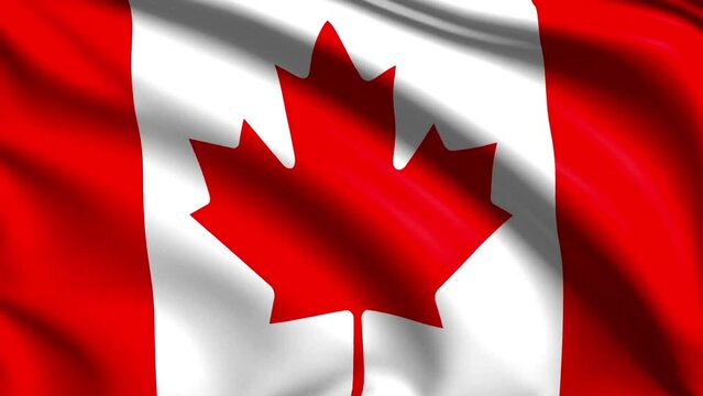 Looping Canadian Flag with Fabric Structure - 4K Ultra HD Video