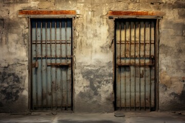 Unyielding Prison doors old. Detention sentence. Generate Ai