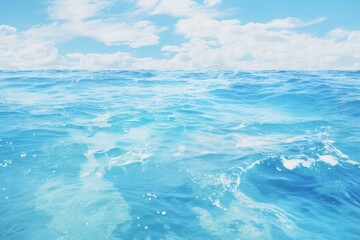 Fototapeta na wymiar Crystal-clear Pristine ocean. Beach travel sky. Generate Ai