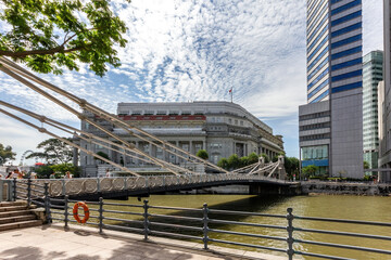 The Cavenagh Bridge over the Singapore River