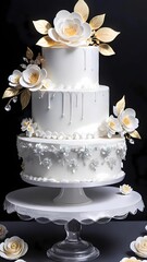 artisanal cake, showcasing sophisticated design elements, harmonious blend of elegance and creativity
