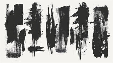 A set of vector grunge brushes featuring abstract hand-drawn ink strokes