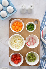 Toppings for breakfast frittata muffins