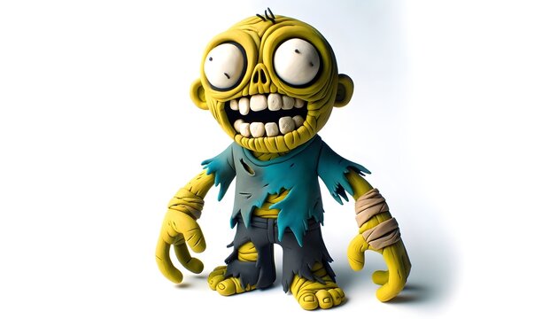 Monstre zombi en p&acirc;te &agrave; modeler
