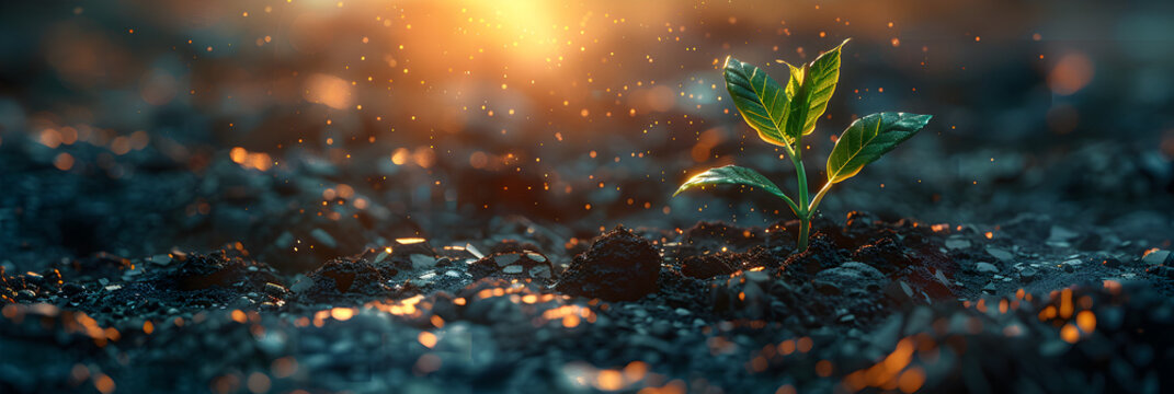Young fresh plant HD 8K wallpaper Stock Photographic,
Watch a young plant emerge from soil with beautiful lens flares


