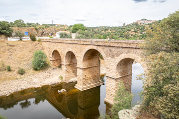 Roman bridge (over Erges river) of Segura, municipality of Idanha-a-Nova, province of Beira Baixa, Castelo Branco, Portugal - Spain - 746146121