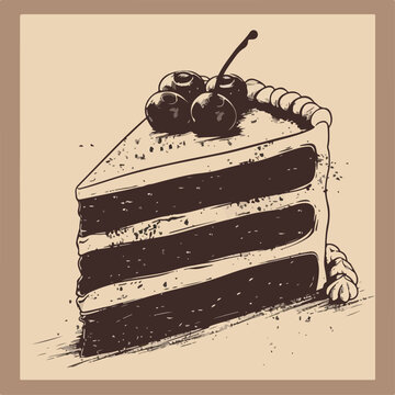 recommend clip art: Cake in cartoon, doodle style. Image for t-shirt, web, mobile apps and ui. Isolated 2d vector illustration in logo, icon, sketch style, Eps 10. AI Generative