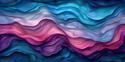 Obraz premium Colorful waves in a modern and artistic blue and purple design seamless background. Concept Abstract Art, Color Palette, Seamless Pattern, Background Design, Modern Aesthetic