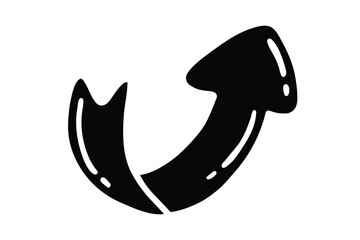 Vector illustration of curved arrow icons. Liquid ink style arrow design element isolated on white background.