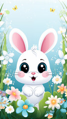 cute easter bunny illustration. Story size