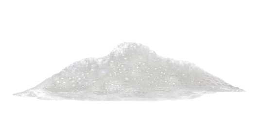 Soap foam, colorful bubbles isolated on white