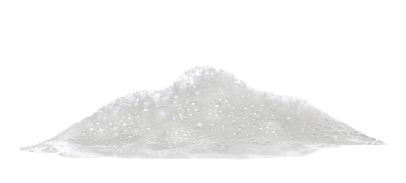 Soap foam, colorful bubbles isolated on white