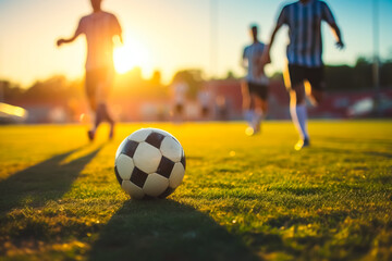 Fototapeta premium friends playing a soccer game