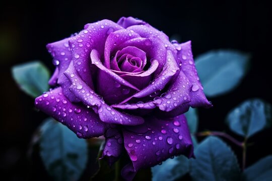 Romantic Purple rose flower gift. Natural decoration. Generate Ai