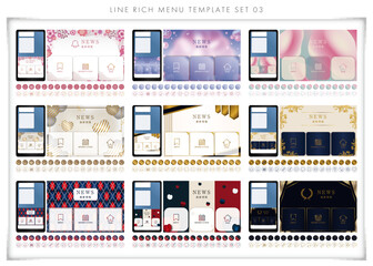LINE rich menu set 03　LINEリッチメニュー