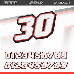 Vector editable racing graphic decals and label