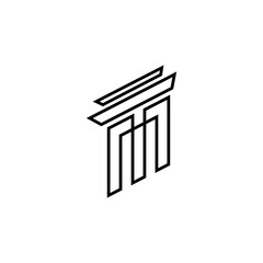 Greek pillar minimalist line art vector logo design
