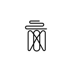 Elegant Pillar icon line art vector logo design in circle frame