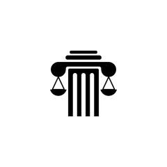 pillar law firm logo design vector illustration with black color design