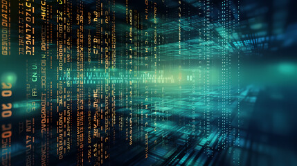 Abstract terminal display with line of code, warning and exclamation mark to warn against cyber attack