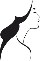 Vector illustration woman profile face contour line drawing.  Portreat in minimalist style. Logo for cosmetics, spa end beauty industry
