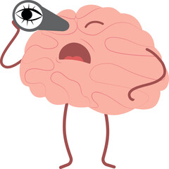 Vector character in flat style. The brain looks through the telescope.
Vector illustration of the organs of the central nervous system.